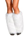 RSLOVE Fur Leg Warmers for Women - Furry Boots Covers Accessory Set White One Size