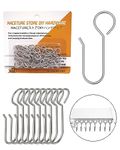 Metal Curtain Hooks for Drapes – 50 Pack Drapery Hooks Curtain Track Hooks Hanger S Hooks Stainless Steel Hardware Hooks Small Clips for Ceiling Curtains Track Indoor/Shower/Window (50 Pack)