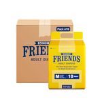 Friends Economy Adult Diapers Tape Style - 60 Count (Medium) with odour lock and Anti-Bacterial Absorbent Core- Waist Size 27.56-49.21 Inch; 70-125Cm