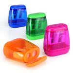 8 Pack Double Holes Pencil Sharpener Manual Pencil Sharpeners with Lid Pencil Sharpeners for Kids Plastic Pencil Sharpeners for School Office Home(Blue, Green, Orange, Rose)