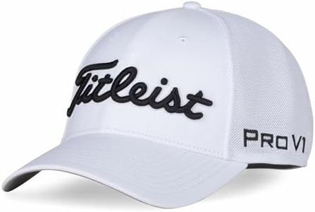 Titleist Men's Tour Sports Mesh Staff Baseball Cap, White, Medium-Large