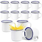 12 Pcs 4 oz Enamel Camping Coffee Tea Mugs Mini Metal Mug with Handle Vintage Enamel Mugs Funny Camp Mug Portable Drinking Enamel Mug Cup for Indoor Outdoor Picnic Travel