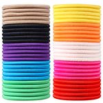 JCF Elastic Hair Bands, 50Pcs Multicolor Elastic Hair Ties Ponytail Holders, 4mm Hair Bobbles Hairbands for Women and Girls(Multicolor)