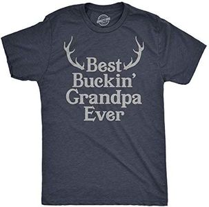 Mens Best Buckin Grandpa Ever Tshirt Funny Fathers Hunting Tee for Grandfather Mens Funny T Shirts Dad Joke T Shirt for Men Funny Hunting T Shirt Novelty Navy L