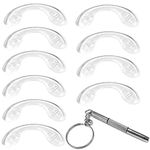 10 Pack Silicone Glasses U Shaped Screw-in Nose Pads with Micro Screwdriver, Non-Slip Anti-Drop Eyeglass Saddle Bridge Nose Pad Set for Eyeglasses Glasses Sunglasses Eyewear Optical, 42mm, Transparent