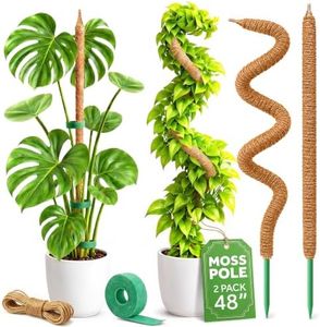 2 Pack Moss Pole - Bendable Monstera Plant Support - Moss Pole for Plants Monstera - Moss Poles for Climbing Plants - Plant Sticks Support Plant Stakes for Indoor Plants (46 Inches)
