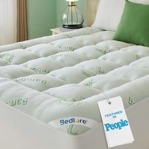 BEDLORE California King Mattress Topper Viscose Derived from Bamboo, Thick Pillow Top Mattress Pad with Stretchable Pockets for 6"-18" Mattress, Soft Mattress Topper for Back Pain Relief
