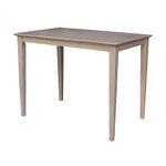 International Concepts Solid Wood Top Table - Counter Height, Washed Gray Taupe