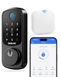 DESLOC Smart Lock B200 WiFi Version, Fingerprint Keyless Entry Door Lock, App Remote Control, Smart Locks for Front Door, WiFi Deadbolt Smart Lock, Emergency Power Port,12 Months Battery, Auto Lock