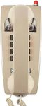 Sangyn Retro Wall Phones for Landline with Mechanical Ringer Corded Telephone Wall Mounted with Indicator Waterproof Old Style Landline Phones for Home Kitchen, Beige