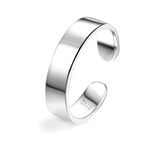 ALEXCRAFT Silver Rings for Women 925 Rings Men Chunky Silver Thumb Rings for Women 5mm Open Adjustable Gifts