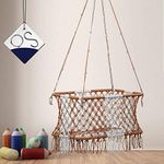 Patiofy Silk Baby Crib for Sleep/Used as Swing for Babies to Sleep/Baby Cradle Bassinet/Hanging Cradle with Mattress/Brown White in Colour