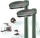 maxfetched Solar Snake Repellent Ultrasonic Outdoor with LED Light, Sonic Mole Repeller Solar-Powered, Snake Mole Vole Gopher Away for Lawn Yard 2PK