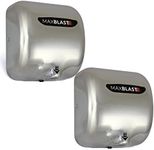 2 x Hand Dryer For Toilets Electric Commercial Automatic Heavy Duty High Speed Steel Wall Mounted Warm Air Drying Machine Washrooms WC