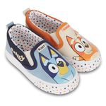 Bluey and Bingo Slip-On Sneakers, Bandit, Chilli - Slip On Sneakers for Kids, White, 9 Little Kid