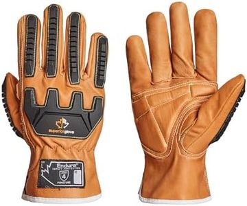 Superior Goatskin Leather Safety Work Gloves - Anti-Impact Backing Hand Protection - Oil and Water Repellent (378GKVSB - 1 Pair) Size Medium