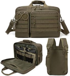 INSSTUID Tactical Gun Range Bag for Handguns and Ammo Pistol Case Shooting Range Backpack Carrying Duffle Bags Magazine Ammo Gear Accessories Molle Pouch for Hunting Shooting Sport Outdoor (Green)