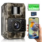 MAXDONE Wildlife Camera WiFi Bluetooth 4K 64MP Trail Camera with Night Vision Motion Activated, IP66 Waterproof, Built-in Battery Rechargeable Power Trail Cam for Outdoor Garden Wildlife Monitoring