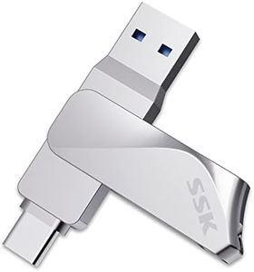 SSK USB 3.2 Stick 64GB USB C Memory Sticks 150MB/s Transfer Speed Dual USB Flash Drive 2 in 1 Type C+USB 3.1 Pen Drive Metal Thumb Drive Waterproof Pendrive for Type-C Phone,Macbook/Pro/Air/Ipad,PC