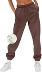 EFAN Sweatpants Women Baggy High Waisted Sweat Pants Fall Clothes Casual Joggers Y2k Aesthetic Warm Trousers with Pockets 2024 Coffee L