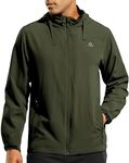 Haimont Men's Lightweight Running Cycling Jacket Packable Hooded Windbreaker Jacket, Water Resistant Army Green, 2XL