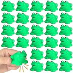 30 Pieces Rubber Frogs Mini Rubber Frogs for Bath Squeak and Float Frogs Green Rubber Frogs Shower Frog Swimming Bathtub Toys for Boys and Girls Shower Bathtub Pool Birthday Party Decoration