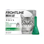 FRONTLINE Plus Flea & Tick Treatment for Cats and Ferrets - 3 Pipettes