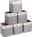 Kntiwiwo Cube Storage Bins 10.5” x 10.5 x 11” Cloth Baskets for Storage with Handles for Shelf, Closet, Nursery, Office Organizer, Set of 6