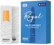 D'Addario Woodwinds - Royal Bb Clarinet Reeds - Reeds for Clarinet - Strong Spine - Works Well for Classical & Jazz - Clarinet Reeds 2.5 Strength, 10-Pack