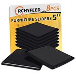 RCHYFEED Furniture Slider for Carpet 5 inch, 8 Pcs Reusable Furniture Sliders and Gliders Heavy Duty, 127mm Square Furniture Pads for Effortlessly Moving Heavy Furniture, Protecting Carpets and Floor