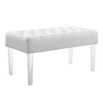 Linon Ella Glitz Acrylic Leg Bench