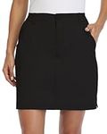 Willit Women's Skorts Golf Casual Skort Skirts UPF 50+ Quick Dry Zip Pockets Outdoor Hiking Black L