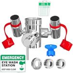 Skywin Eye Wash Kit - Faucet Mounted Emergency Eye Wash Station Sink Attachment -1x Continuous Flow Eyewash Station,3X Common Sink Adapter,2X Inspection Tag,1x Emergency Eye Wash Station Sign