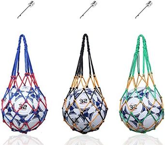 laeeyin 3 piezas red de pelota de red bolsa de red de pelota portátil para fútbol, baloncesto, 1 bola de agarre de alto espesor