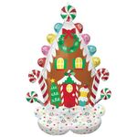amscan Anagram 4491411 Christmas Gingerbread House Air-Filled, Multicoloured, Medium