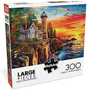 Buffalo Games - Rocky Cliff Lighthouse - 300 Large Piece Jigsaw Puzzle