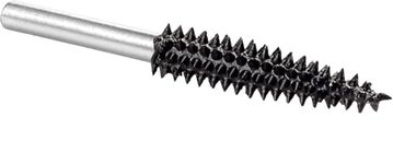 Kutzall Extreme Taper Rotary Burr, 1/8" Shaft, Very Coarse - Woodworking Attachment for Dremel, Foredom, DeWalt, Milwaukee. Abrasive Tungsten Carbide, 1/8" (3.1mm) Dia. X 7/8" (22.2mm) Length TX-18-EC