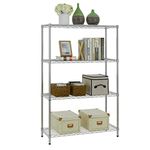 FDW 4-Shelf Storage Shelves Heavy Duty Shelving Unit for Kitchen Metal Shelves Garage Organizer Wire Rack Shelving Storage Unit Shelf Adjustable Utility NSF Certification Commercial-14x36x54 (Chrome)