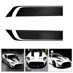 JURUOXIN New Coming Product Car Racing Stripes Black Vinyl Truck Hood Decal Front Stickers 4.5 '' x 31.5 '' Wholesale (Black)