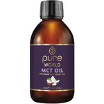 Pure World Natural MCT Coconut Oil 250ML 100% Pure and Undiluted. Premium Quality MCT Oil. Natural C8 & C10 Vegan