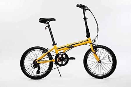 ZiZZO Campo 20 inch Folding Bike with Shimano 7-Speed, Adjustable Stem, Light Weight Aluminum Frame (Yellow)