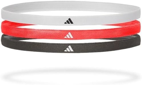 adidas Hairband Set - 3 Thin - Bright Core - Black, White, Solar Red