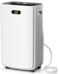 LUDATIDO 5000Sq.Ft Dehumidifier for Basement with Drain Hose, 80 pint Dehumidifiers for Home with Large 6.5L Water Tank 24H Timer 4 Modes Operation Auto Shut-off Portable for Garage