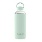 Rioware Aquashot Borosilicate Glass Water Bottle With Silicon Sleeve (750Ml) | Airtight Lid | Leak Proof | Silicon Cap | Fridge Water Bottles For Home, Office & Gym -Pack Of 01(Green)