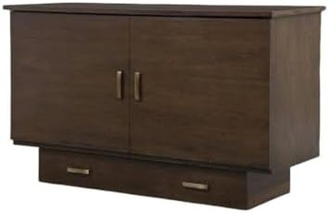 Starlight Canyon Home Brown Queen Size Cabinet Bed Wood Murphy Wall Bed with 500 lbs Capacity, Opens to 81 Inches, Space-Saving Design for Stylish Living Rooms
