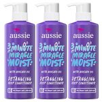 Aussie 3 Minute Miracle Moist Detangling Deep Conditioner Treatment with Avocado Oil, 475 mL each, 3 Pack, Paraben and Sulfate Free