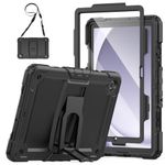 SEYMAC Shockproof Case for Samsung Galaxy Tab A9 Plus 11 Inch 2023 with Screen Protector//Foldable Stand, [3-Lay Protective] Samsung A9+ Plus Tablet Case (SM-X210/SM-X216/SM-X218) Black