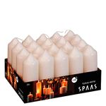 Spaas Tray of 20 Unscented Pillar Candles 38/110 mm, 13 Hours, Ivory