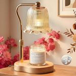 Candle Warmer Lamp with Dimmer,Wax Melt Warmer for Jar Candles,Flameless Candle Lamp with Timer,Includes 2 bulbs,Candle Warmer Gifts for Mum & Women, Gold, Housewarming Gift, Bedroom Decor