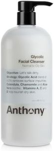 Anthony Glycolic Facial Cleanser for Men – Daily Cleansing Face Wash and Shave Prep – Hydrating, Exfoliating, and Gentle on Sensitive Skin – Non-foaming, 32 Fl Oz